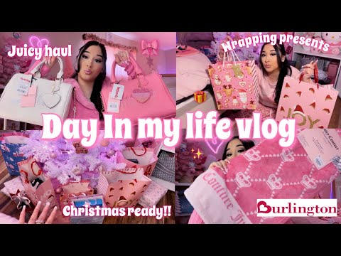 VLOG: ♡ what I’m giving my family for Christmas, wrapping presents, & pink shopping haul