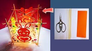 一分钟手工👐兔子水晶灯笼步骤教程🐰｜DIY元宵节&中秋节灯笼｜How to make Rabbit Lantern｜handmade lantern｜Lantern festival｜origami