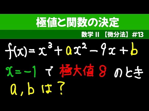 極値と関数の決定【数II 微分法】#１３