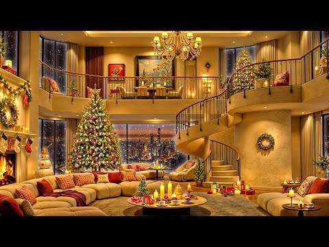 ❄ Snowy Night in a Cozy Luxury Apartment 🎄 Christmas Jazz 2025 for Stress Relief, Chillout & Sleep