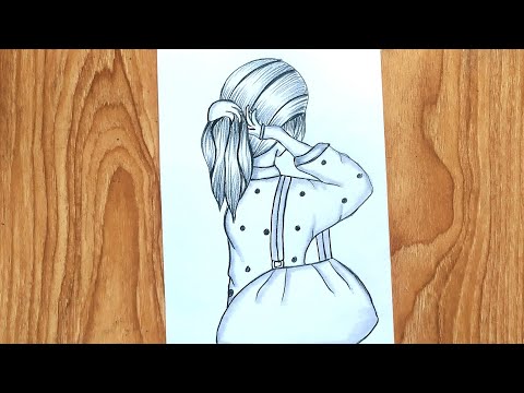 How to draw beautiful girl step by step | Girl drawing idea | Girl drawing with stylish hair