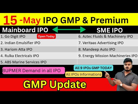 All 9 IPOs IPO GMP | Indian Emulsifier IPO GMP | Veritaas  IPO Final Decision | Go Digit IPO