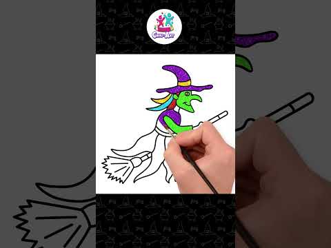 How to Draw Halloween Witch #shorts #halloween #spookyart