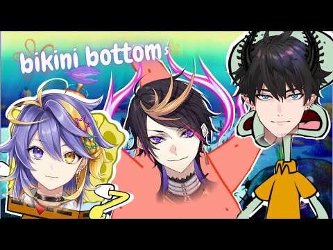 Aster, Shu and Ren imitates spongebob characters (FALL GUYS COLLAB) [💫aster arcadia]