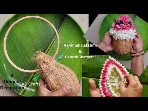 lakshmi Coconut Decoration Ideas || Varamahalakshmi Face Making at Coconut for Deepawali