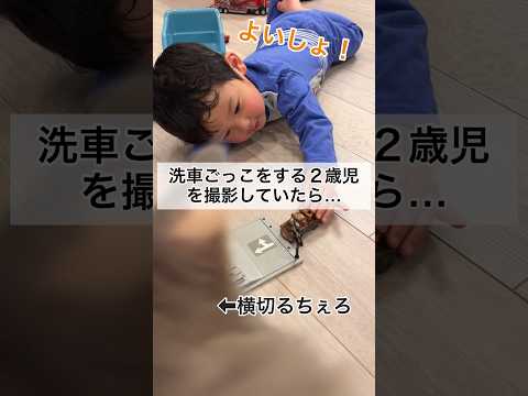 洗車ごっこをする2歳児を撮影していたら… #shorts #2歳10ヶ月