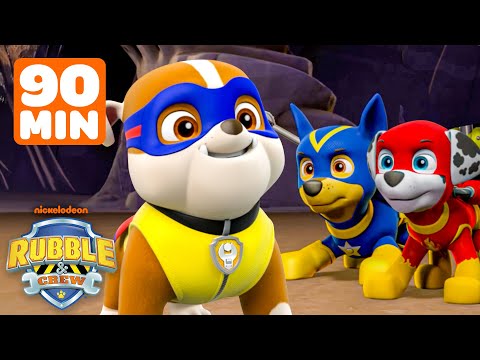 Super Pup Rubble & PAW Patrol Save the Day! w/ Chase & Marshall | 90 Minutes | Rubble & Crew