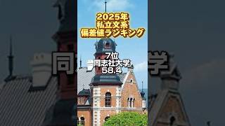 【2025年用】私立文系・河合塾平均偏差値ランキング　#shorts 　#大学受験　#MARCH　#関関同立