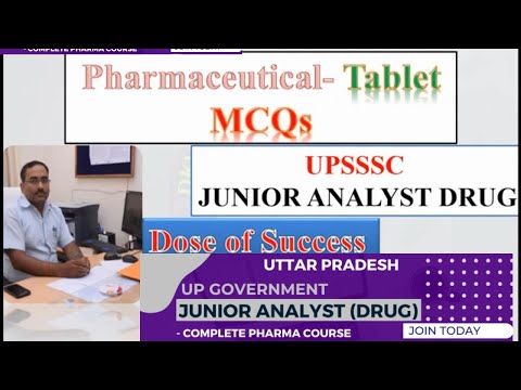 UP Junior Drug Analyst Preparation 2024 | UPSSSC Junior Drug Analyst Course | RRb /Tablet mcqs