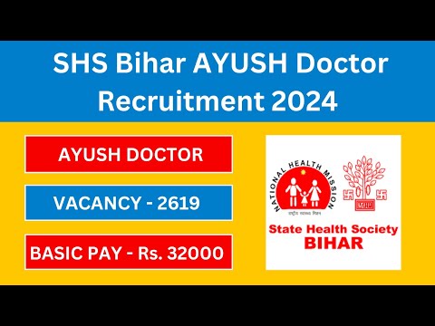 SHS Bihar AYUSH Doctor Notification 2024 | Latest Government Jobs 2024