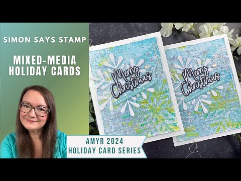 Mixed Media Holiday Cards | AmyR 2024 Holiday Card Series #23