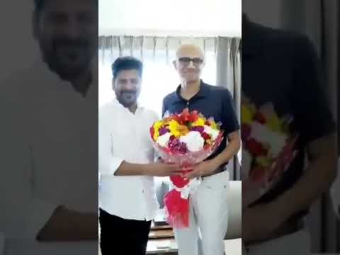 Microsoft CEO Satya nadella met revanth Reddy #microsoft #satyanadella #revanthreddy #telangana