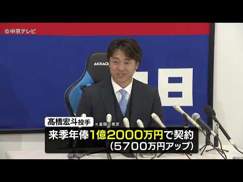 【ドラゴンズ髙橋宏斗投手】推定年俸1億2000万円に“倍増”　「チームに勢いをつけられるピッチングを」