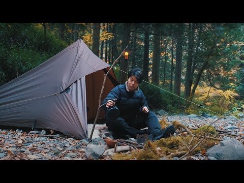 Winter SOLO Camping by Beautiful Blue River in Tokyo