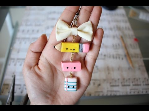 Back to School Polymer Clay Phone Strap/Keychain Tutorial | sweetco0kiepie