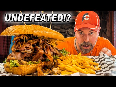 Snow's Undefeated "Sasquatch" Pork and Bison Footlong Burger Challenge!!