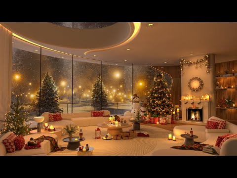 Elegant Christmas Jazz 2025 🎄 | Cozy Living Room with Fireplace & Relaxing Jazz for Sleep & Focus