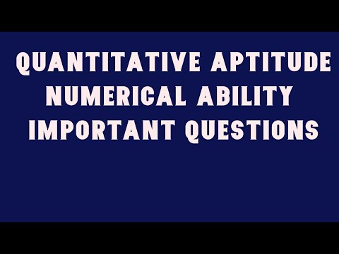 QUANTITATIVE APTITUDE NUMERICAL QUESTIONS