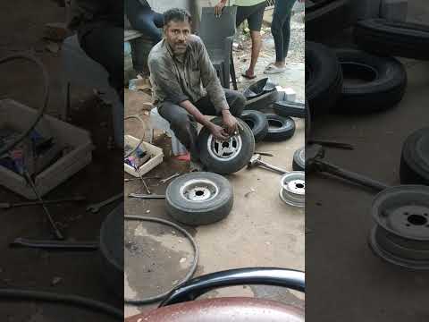 AM PM tyre shop 6 AM - 11 PM Puncture shop at Saraswatipuram