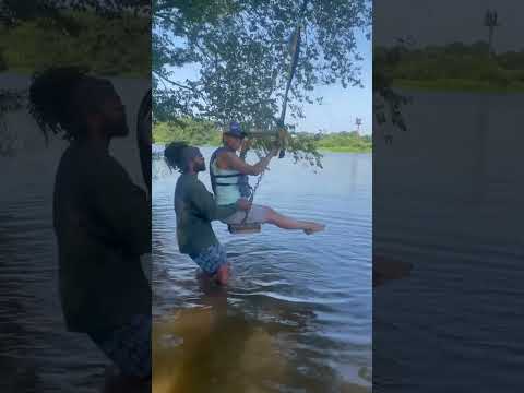 JUST BEING A KID AGAIN BY SWINGING ON A LAKE