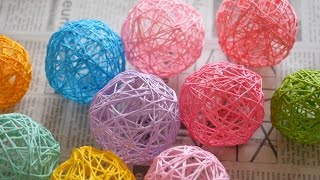 可愛いお部屋に！コットンボールライトの作り方。  how to make cotton balls