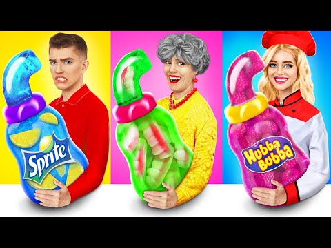 Me vs Grandma Cooking Challenge | Cake Decorating Food Challenge by YUMMY JELLY