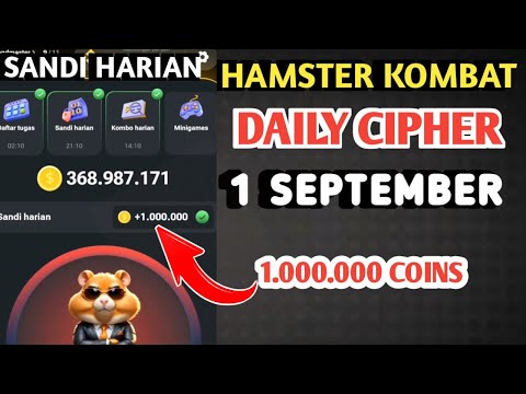 HAMSTER KOMBAT DAILY CIPHER TODAY CODE 1 SEPTEMBER | SANDI HARIAN HAMSTER KOMBAT HARI INI SEPTEMBER