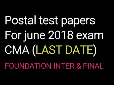 Cma Postal test paper details for JUNE 2018