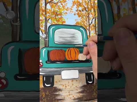 [clip] Pumpkins in the pumpkin truck! 🎨🛻 #easypainting #pumpkin #pumpkinseason #BeginnerFriendly