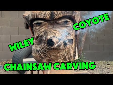 Chainsaw carving Crazy Face new wood carving tools