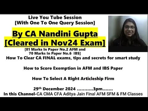 Live Session By CA Nandini Gupta