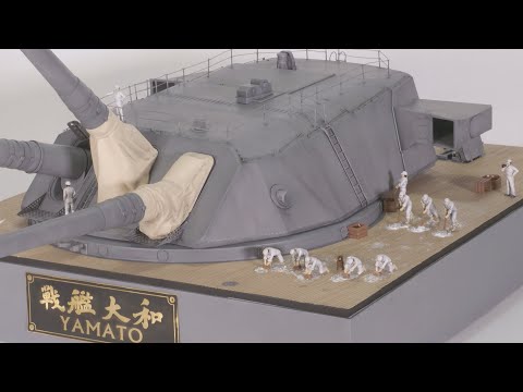 1:72 scale Battleship Yamato 46cm Triple Gun Mount Wooden deck worker diorama Building Warship Model