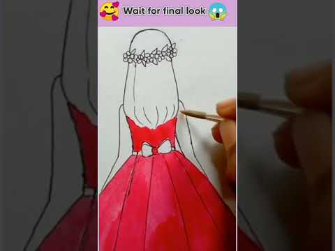 Beautiful dress drawing 🥰😘😍#shorts #youtubeshorts #trending