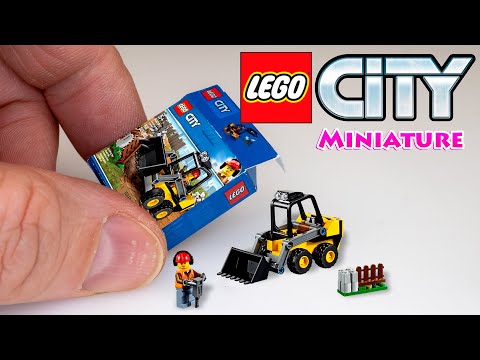 DIY Miniature LEGO City Construction Truck Set | DollHouse. How to make mini LEGO