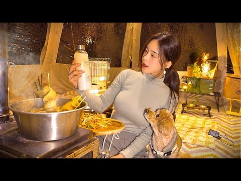 Car camping by the valley | Makgeolli and sea snail soup