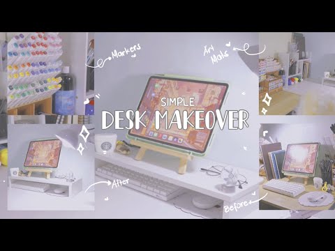 📚 SIMPLE DESK MAKEOVER | organizing my art materials | (✍🏻 my drawing table set up)