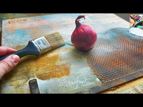 Unique Artistic Texture: Onion and Wood in a Creative Journey - Exclusive Abstract Art Tutorial