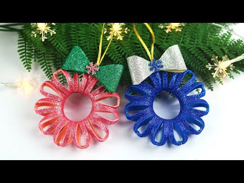 DIY Christmas Ornament Ideas With Glitter Foam Sheet | Christmas Crafts | Christmas Tree Decorations