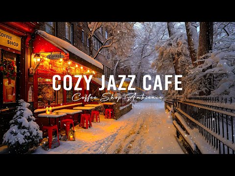 Cozy Winter Jazz ☕ Winter Morning Jazz at an Outdoor Coffee Shop for a Relaxing Mood ~ Jazz Cafe