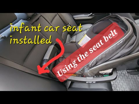 How to install an infant car seat using the seat belt|Evenflo Safemax