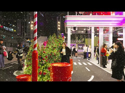 SANTA Station Lights 2023, Seoul Times Square Christmas Deco, Seoul Travel Walker.