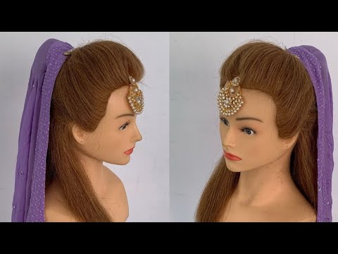 Big Puff Hairstyle with Dupatta | Easy Hairstyles