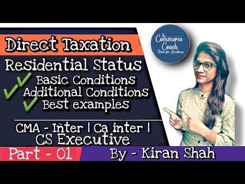 Residential Status Lecture 01 - English - CMA inter / CA inter /Cs executive - The commerce coach