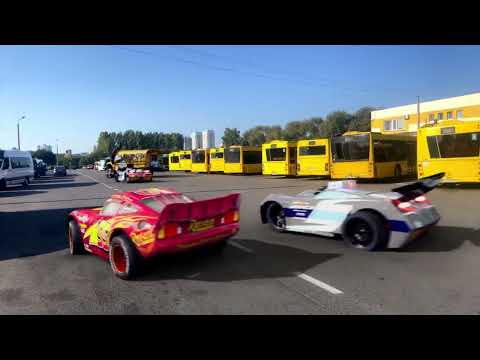 Lightning McQueen in Real Life on Road cars Disney