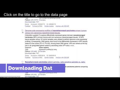 Searching and Downloading from NCBI GEO
