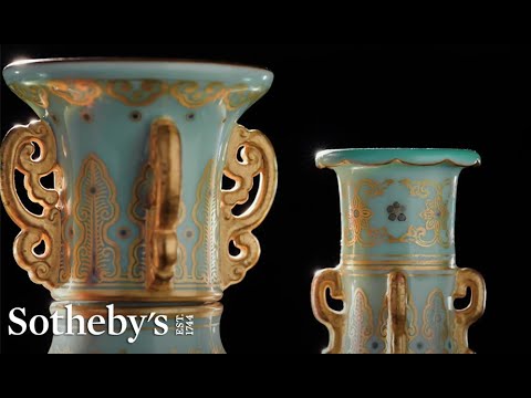 A Farewell Tribute to Qing Emperor: Reticulated Revolving Triple Vase | Sotheby's