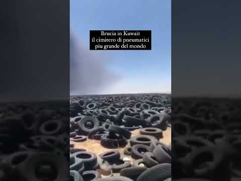 7 milioni di pneumatici. Brucia in Kuwait il cimitero di pneumatici più grande del mondo