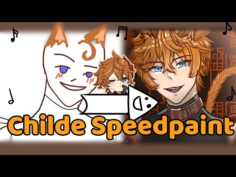 Drawing catboy Childe while he sings for me || Speedpaint