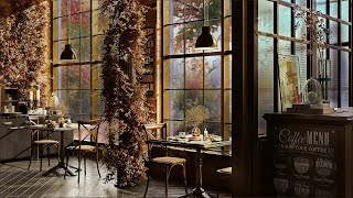 Fall Coffee Shop with Relaxing Jazz Music and Rain Sounds for Study, Work, Relaxation