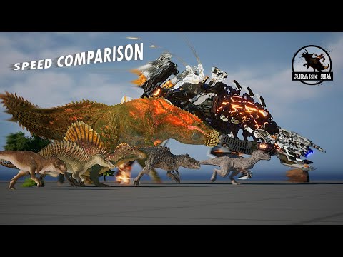 Fastest Theropod from Monster Hunter, ARK, and Horizon,JWE,Isle | Speed Comparison